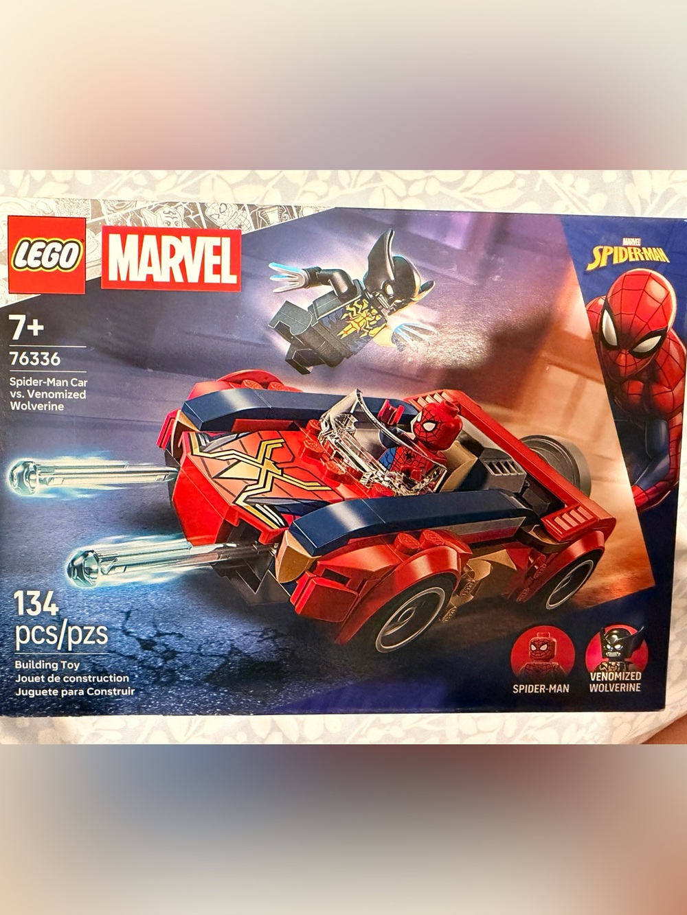 LEGO Marvel Spider-Man Car vs. Venomized Wolverine Building Set, 134 Pieces (763